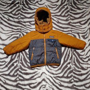 Patagonia Tribbles reversible hooded jacket size 2T kids khaki